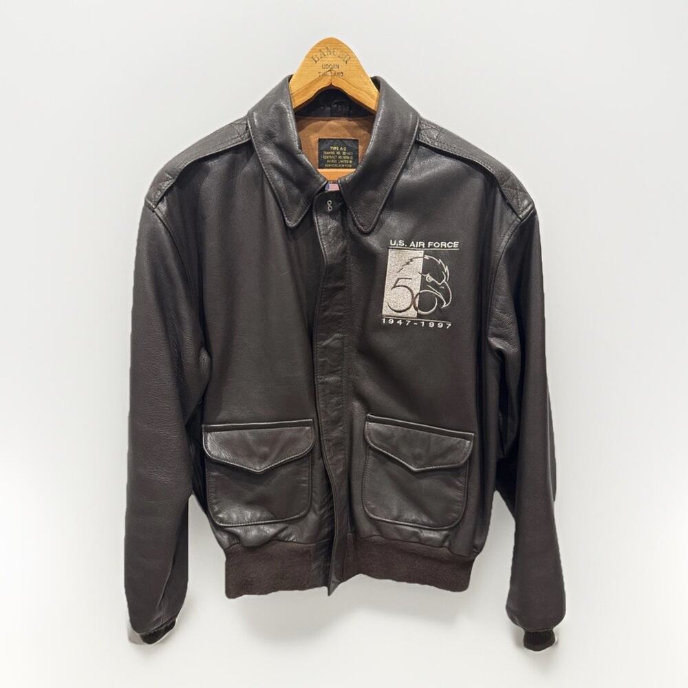 Avirex A-2‎ 50th Anniversary 1947-1997 Genuine Goat Skin Leather Jacket Size 44
